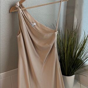 Giani Bernini One-Shoulder Dress in Tan